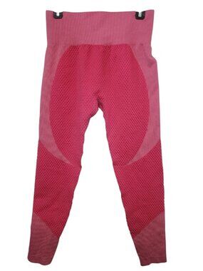 Love Nation 1X Pink Textured High Waisted Leggings Women Seamless Activewear